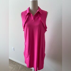 Gottex Bright Pink Sleeveless Polo Dress